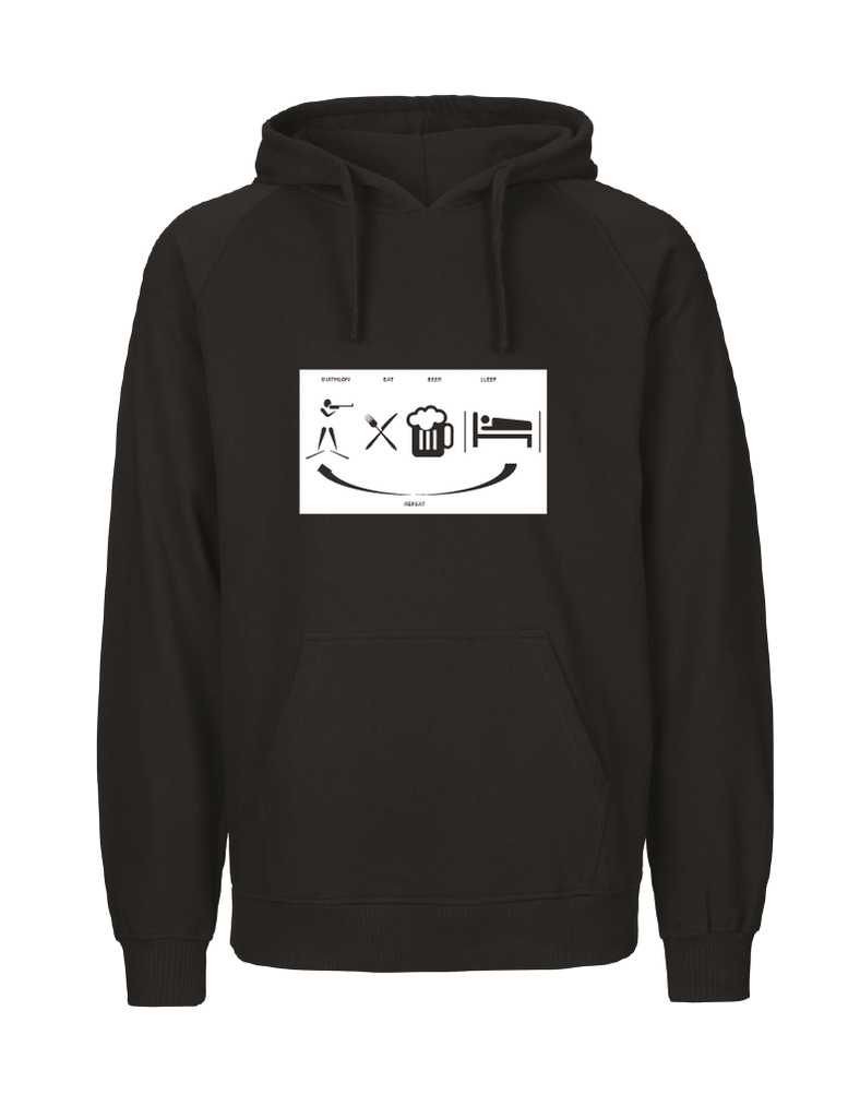 Ski Hoodie: Biathlon – Eat – Beer – Sleep – Repeat