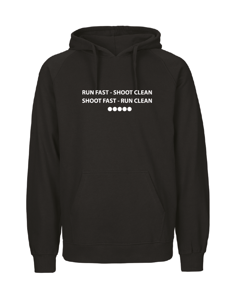 Ski Hoodie: Run Fast - Shoot Clean